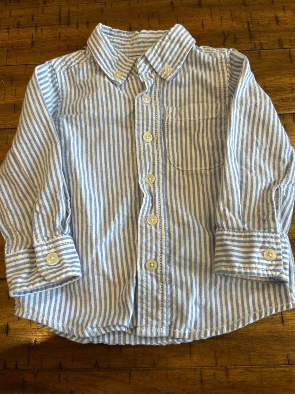 OshKosh B'gosh Light Blue & White Striped Button-Down Shirt